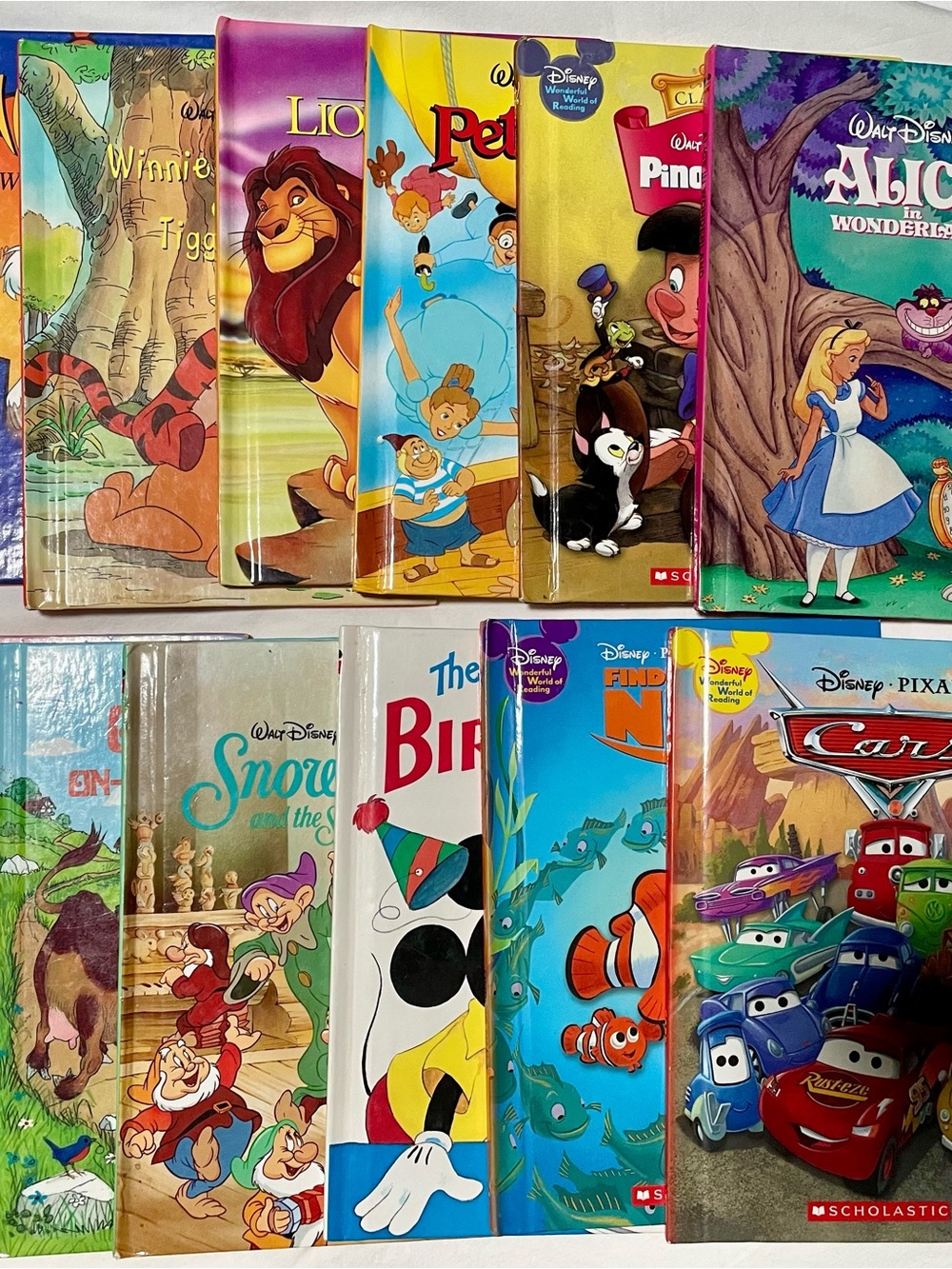12 Pc Mixed VTG & Modern Wonderful World of Disney Hardcover Book Lot
